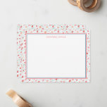 Sweet Pink Ditsy Floral Personal Stationery Note Card at Zazzle