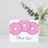 Sweet Pink Donuts Baby Shower Sprinkle Thank You Invitation Postcard ...