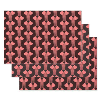 Sweet Pink Elefant With Big Hearts Wrapping Paper Sheets
