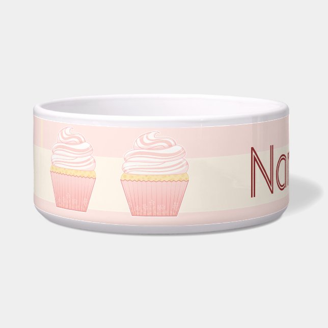 Sweet Pink Elegant Cupcake Bowl (Left)