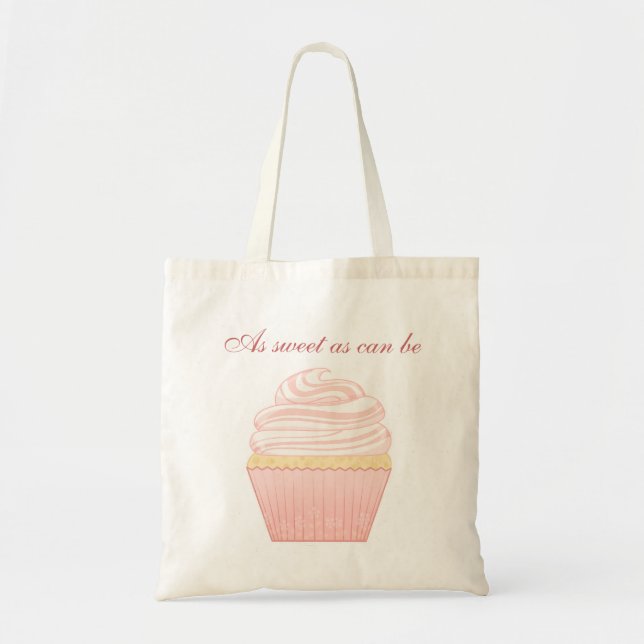 Sweet Pink Elegant Cupcake Tote Bag (Front)