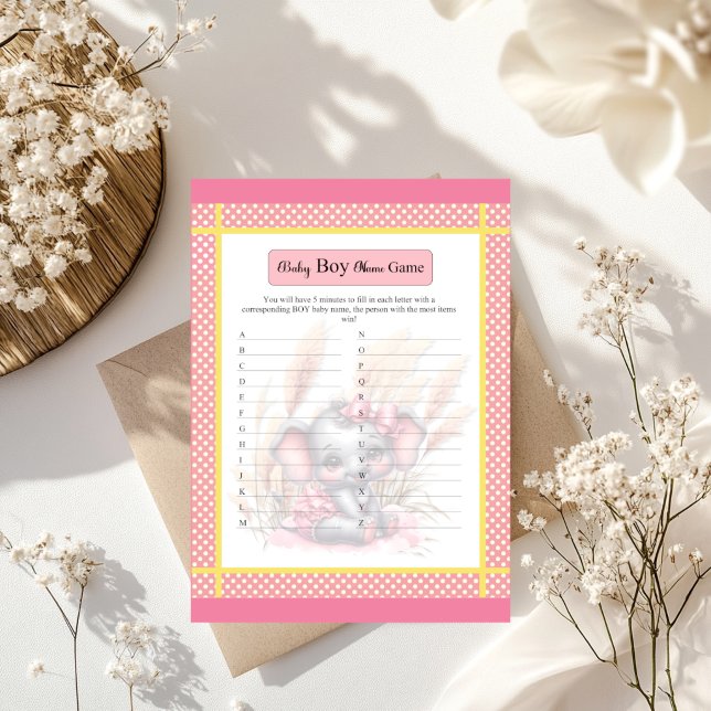 Sweet Pink Elephant  Baby Boy Name Game (Creator Uploaded)