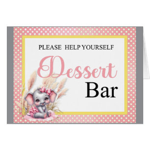 Sweet Pink Elephant - Peanut Smiles Desert Bar Cards