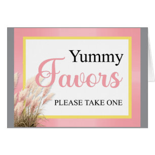 Sweet Pink Elephant - Peanut Smiles Favors Card