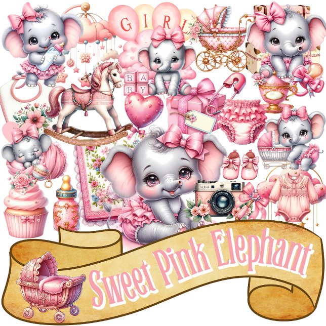 Sweet Pink Elephant - Peanut Smiles Sticker (Creator Uploaded)