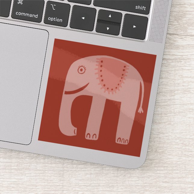 Sweet Pink Elephant Sticker (Detail)