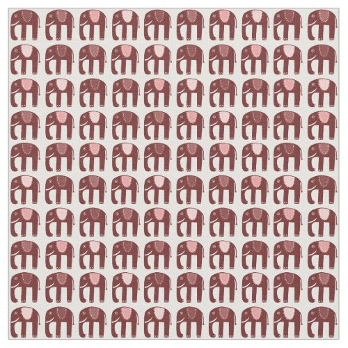 Sweet Pink Elephants Pattern Fabric