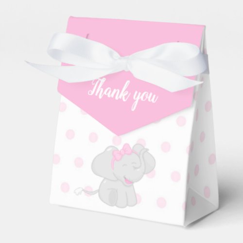 Sweet Pink Favor Box with Elephant