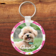 Sweet Pink Floral Pattern Personalized Pet Photo