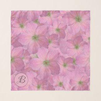 Sweet Pink Floral Pattern with Custom Monogram
