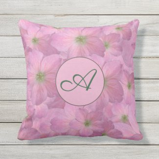 Sweet Pink Flowers with Custom Monogram