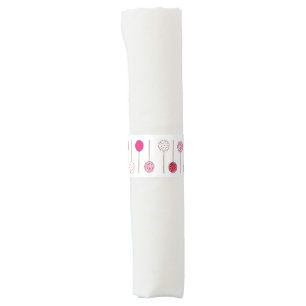 Sweet Pink Frosted Cake Pops Bakery Foodie Dessert Napkin Bands