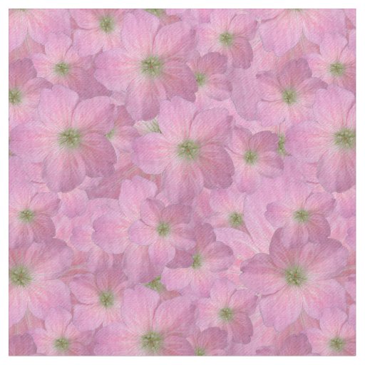 Sweet Pink Garden Flowers Pattern Fabric