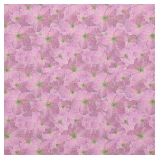 Sweet Pink Garden Flowers Pattern Fabric (Swatch)
