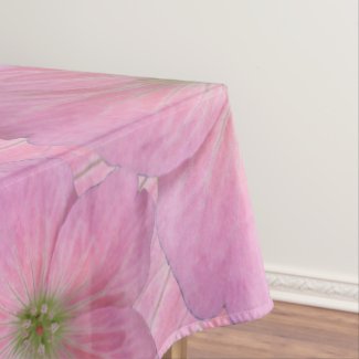 Sweet Pink Garden Flowers Pattern Tablecloth