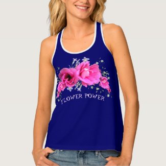 Sweet Pink Geraniums Flower Power Tank Top