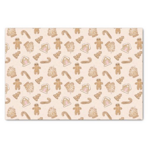 Sweet Pink Gingerbread Christmas pattern Tissue Paper