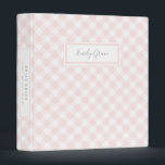 Sweet Pink Gingham Baby Photo Book  3 Ring Binder<br><div class="desc">This simple yet elegant baby photo binder features a background pattern of pink gingham in a pink, white and gray color scheme. It makes a wonderful gift for any new parent for photos or use it for a baby book... just add clear photo holders or scrapbook pages available at any...</div>