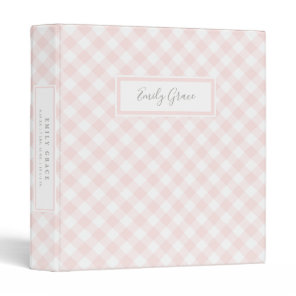Sweet Pink Gingham Baby Photo Book  3 Ring Binder