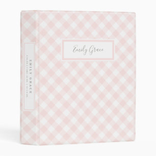 Sweet Pink Gingham Baby Photo Book Mini Binder