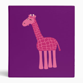 Sweet Pink Giraffe 3 Ring Binder