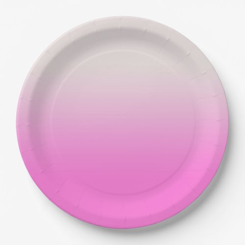 Sweet Pink Gradient Ombre   Paper Plates