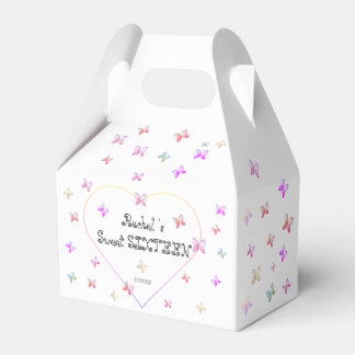 sweet Pink Heart Butterflies Sweet 16 Birthday  Favor Boxes