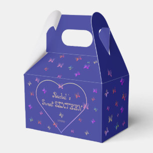 sweet Pink Heart Butterflies Sweet 16 Birthday  Favor Boxes