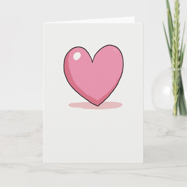 Sweet Pink Heart Greeting Card (Front)