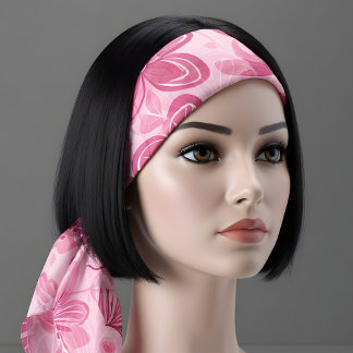 Sweet Pink Hearts and Flowers Scarf