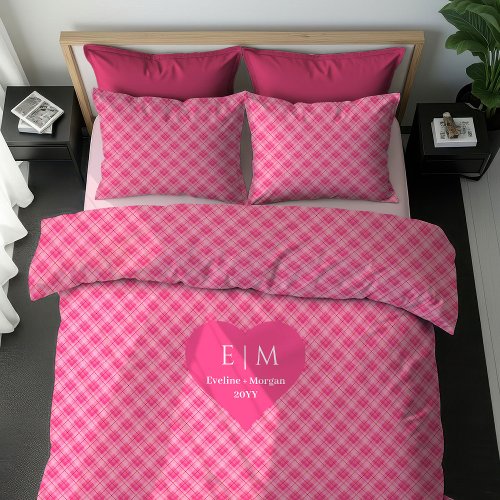 Sweet Pink Hearts Valentine Gift for Couples Duvet