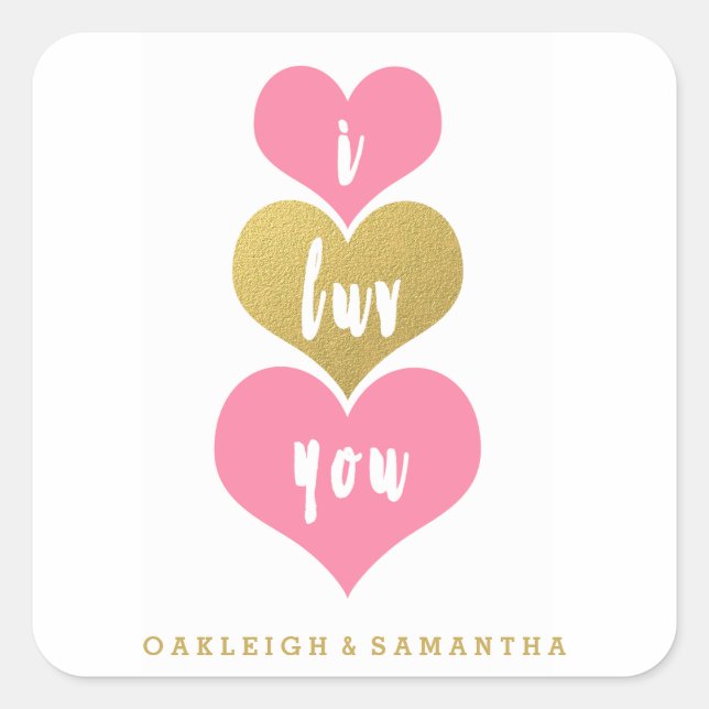 Sweet Pink Hearts | Valentines Stickers (Front)