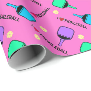 Sweet pink I love pickleball Wrapping Paper