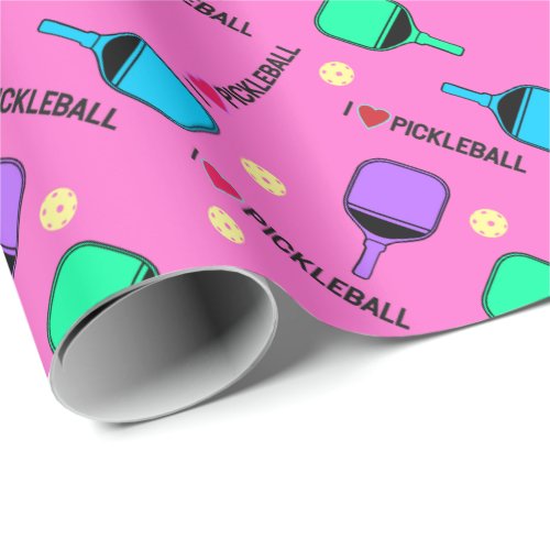  Sweet pink I love pickleball  Wrapping Paper