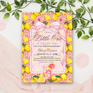 Sweet Pink Lemonade Citrus Baby Shower Invitation