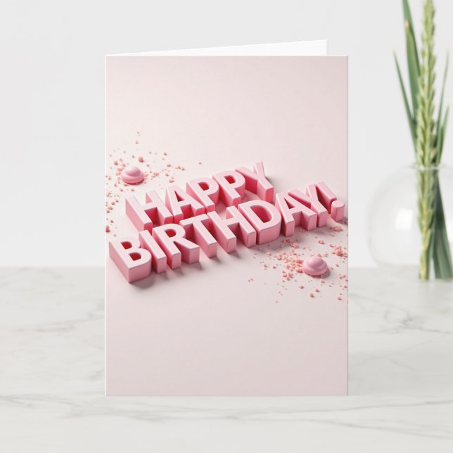 Sweet Pink Letters Card (Front)