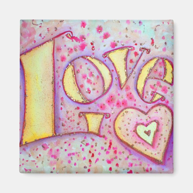 Sweet Pink Love Art Painting Magnet (Front)