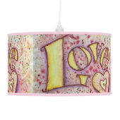 Sweet Pink Love Word Art Custom Pendant Lamp (Right)