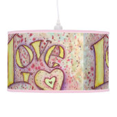 Sweet Pink Love Word Art Custom Pendant Lamp (Left)