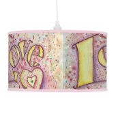 Sweet Pink Love Word Art Custom Pendant Lamp (Back)