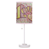 Sweet Pink Love Word Art Custom Table Lamp (Right)