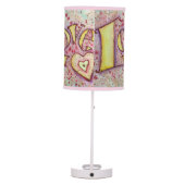 Sweet Pink Love Word Art Custom Table Lamp (Back)
