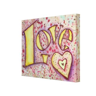 Sweet Pink Love Word Artwork Canvas Painting