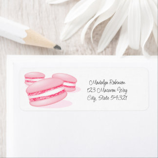 sweet pink macarons label