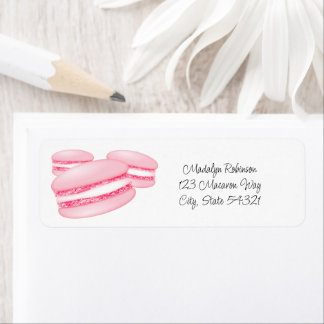 sweet pink macarons label