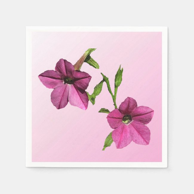 Sweet Pink Nicotiana Flowers Paper Napkins