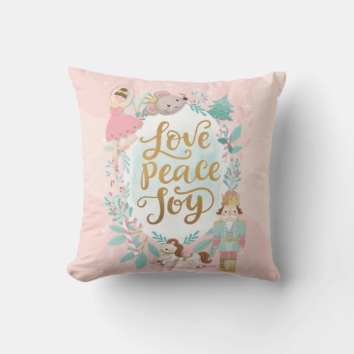 Sweet Pink Nutcracker Ballet Throw Pillows