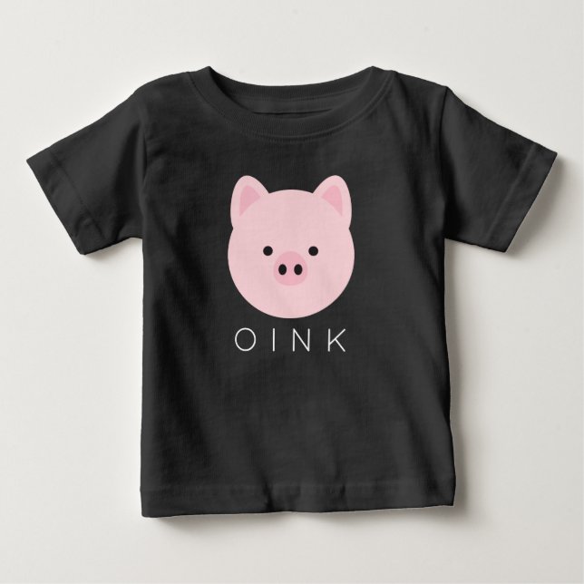 Sweet Pink Pig Baby T-Shirt (Front)