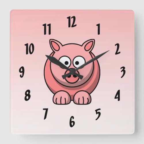 Sweet Pink Pig Clock