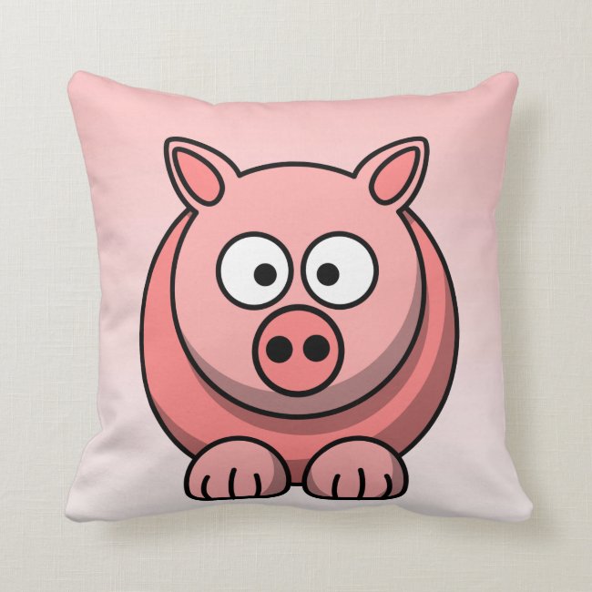 Sweet Pink Pig Throw Pillow